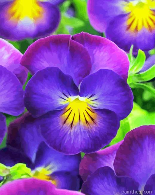Violet Flowers Painting By Numbers Kits