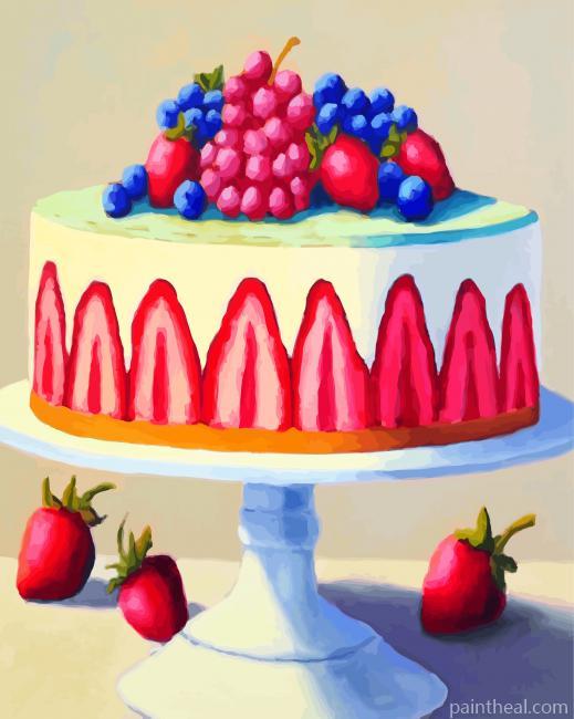 Strawberry Cake Painting By Numbers Kits