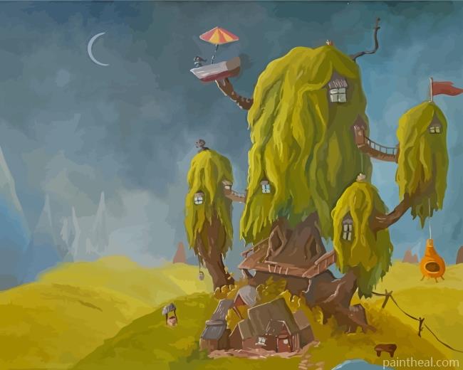 Fantasy Tree House Painting By Numbers Kits