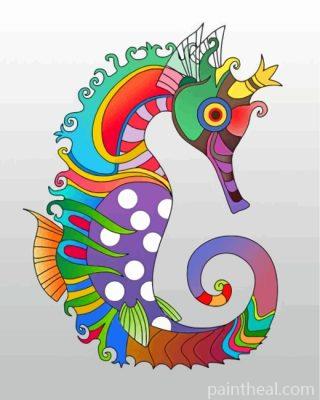Colorful Seahorse Painting By Numbers Kits