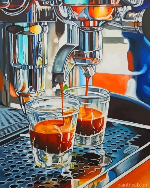 Espresso Coffee Machine Painting By Numbers Kits