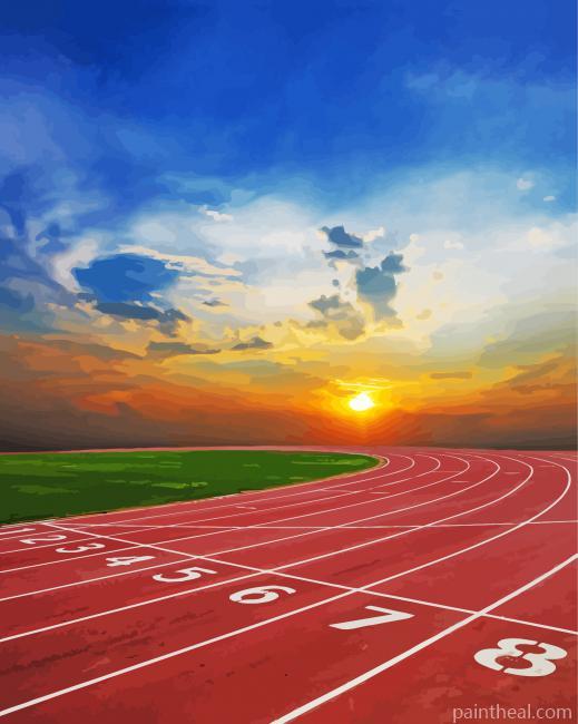 Running Path With Sunset Painting By Numbers Kits