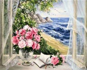 Flowers And Sea Side Painting By Numbers Kits