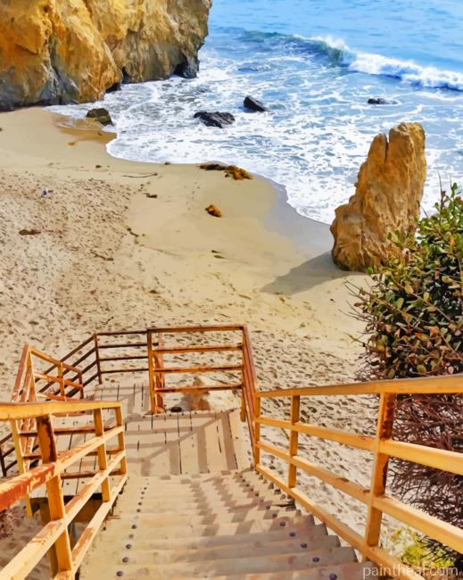 Malibu Beach In California Painting By Numbers Kits