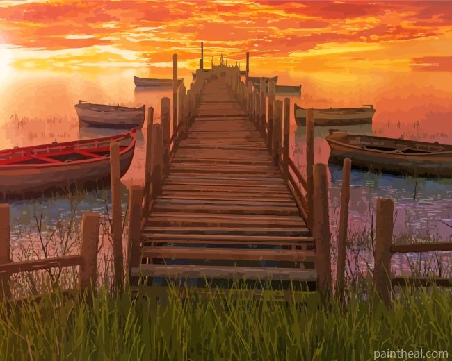 Sunset Dock Painting By Numbers Kits