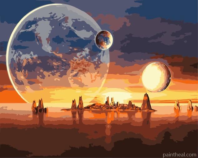 Universe Planets Painting By Numbers Kits