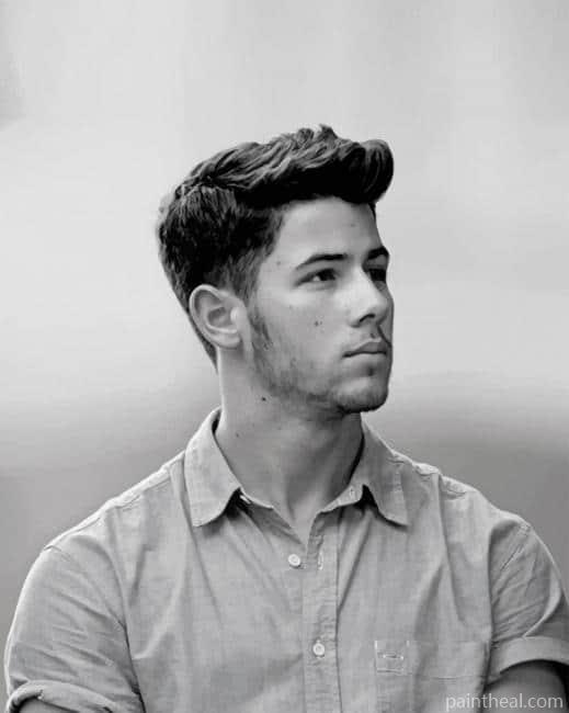 Nick Jonas Black And White Painting By Numbers Kits