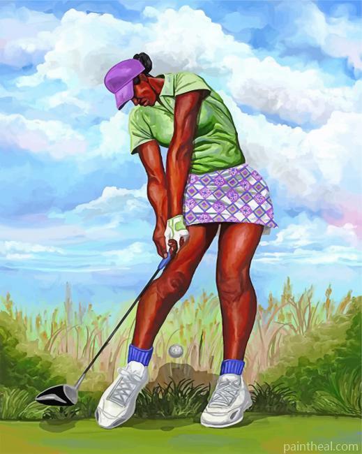African Golf Player Painting By Numbers Kits