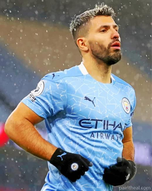 Sergio Aguero Man City Painting By Numbers Kits