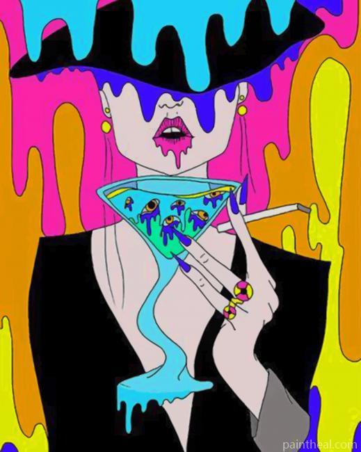 Crazy Woman Illustration Painting By Numbers Kits