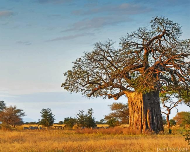 Aesthetic Baobab Tree Painting By Numbers Kits