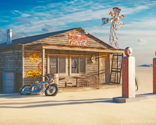 Vintage Gas Station Painting By Numbers Kits