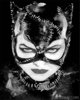 Black And White Cat Woman Painting By Numbers Kits