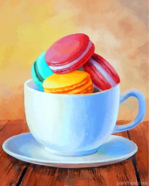 Macaroons In Cup Painting By Numbers Kits