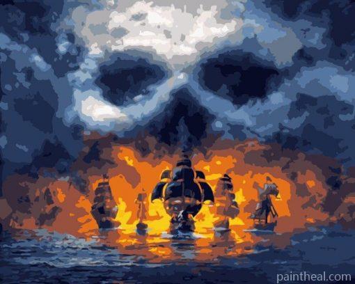 Pirate Ships At Sea Painting By Numbers Kits