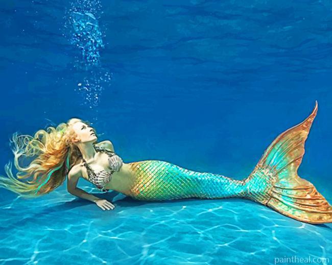 Mermaid In Deep Water Painting By Numbers Kits