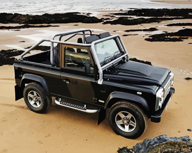 Land Rover Truck On The Beach Painting By Numbers Kits