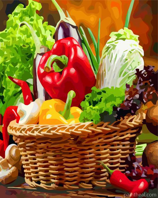 Vegetables Basket Painting By Numbers Kits