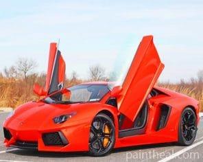 Red Lamborghini – 5D Diamond Painting Painting By Numbers Kits