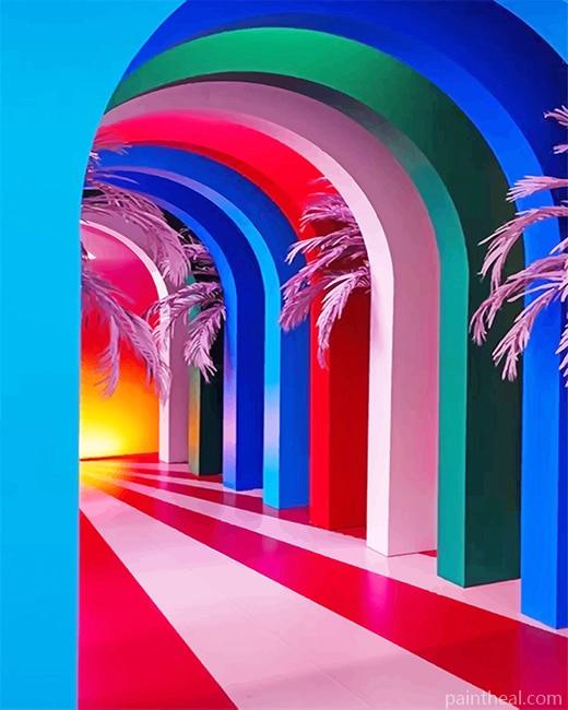 Colorful Arches Painting By Numbers Kits