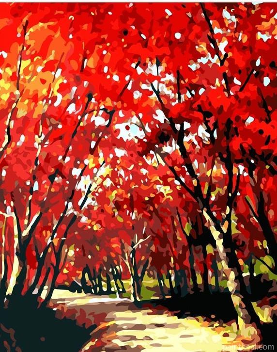 Autumn Trees Forest Painting By Numbers Kits