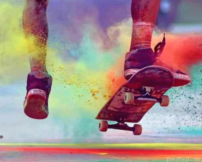 Colorful Smoke Skateboard Painting By Numbers Kits