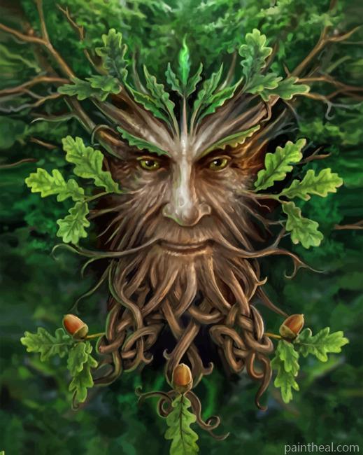Green Tree Man Painting By Numbers Kits
