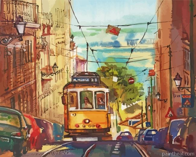 Aesthetic Tram Painting By Numbers Kits