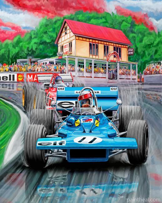 Blue Formula 1 Car Painting By Numbers Kits