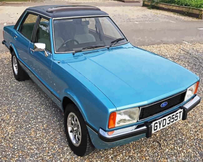 Blue Ford Cortina Painting By Numbers Kits