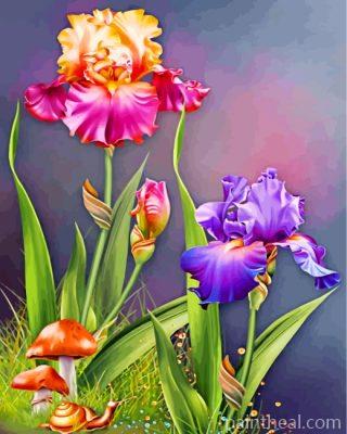 Flowers And Mushrooms Painting By Numbers Kits
