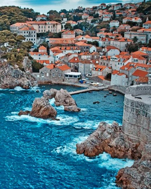 Walls Of Dubrovnik Croatia Painting By Numbers Kits