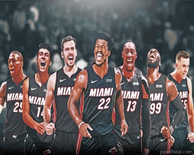 Miami Heat Team Painting By Numbers Kits