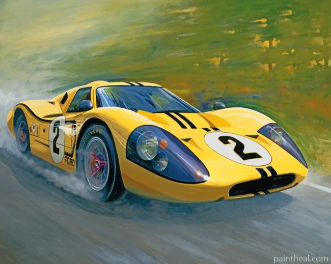 Yellow Ford Gt40 Painting By Numbers Kits