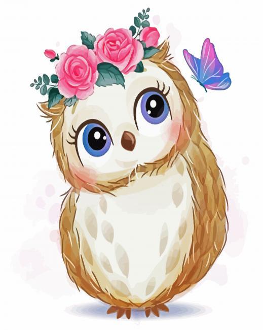 Adorable Owl And Butterfly Painting By Numbers Kits