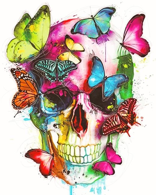 Skull And Butterflies NEW Painting By Numbers Kits