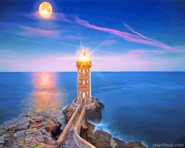 Lighthouse Moon Painting By Numbers Kits