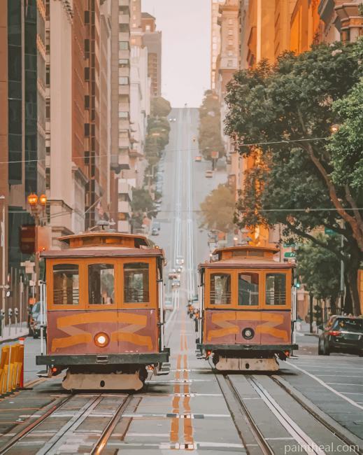 San Francisco Trams Painting By Numbers Kits