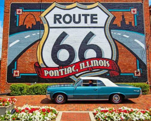 Pontiac Near The Flowers And Graffiti Painting By Numbers Kits
