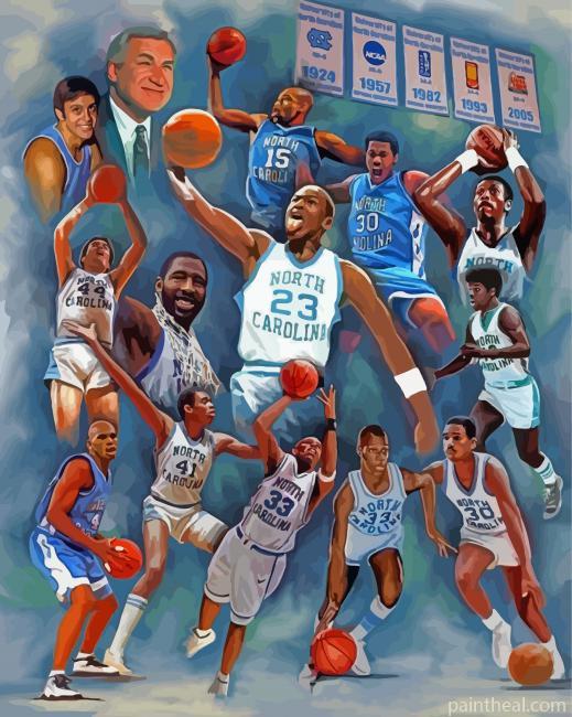 North Carolina Tar Heels Players Art Painting By Numbers Kits