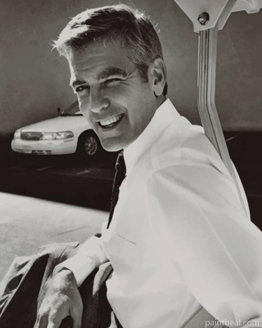 George Clooney Black And White Painting By Numbers Kits
