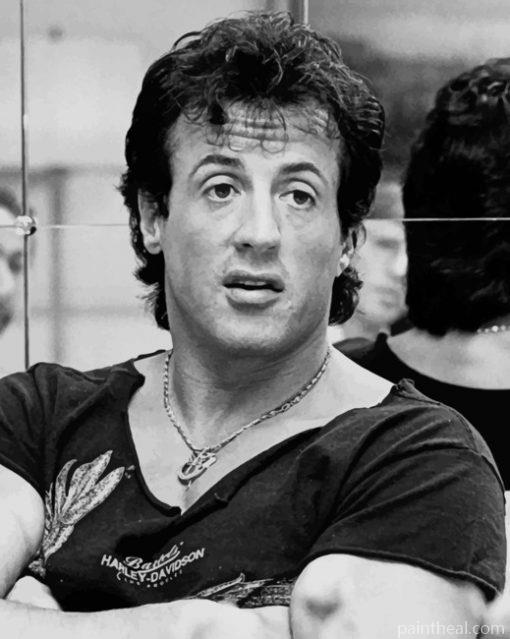 Rocky Balboa Black And White Painting By Numbers Kits