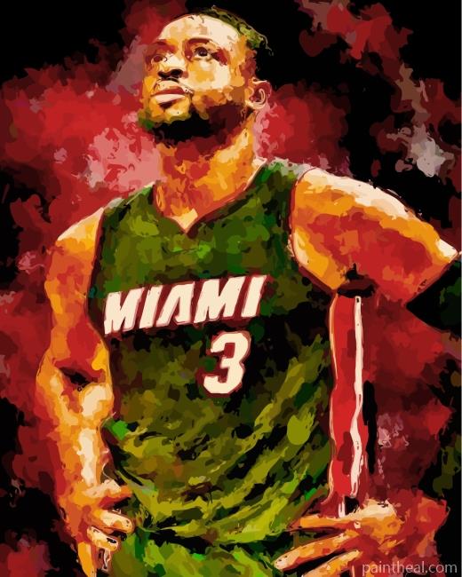 Abstract Miami Heat Player Painting By Numbers Kits