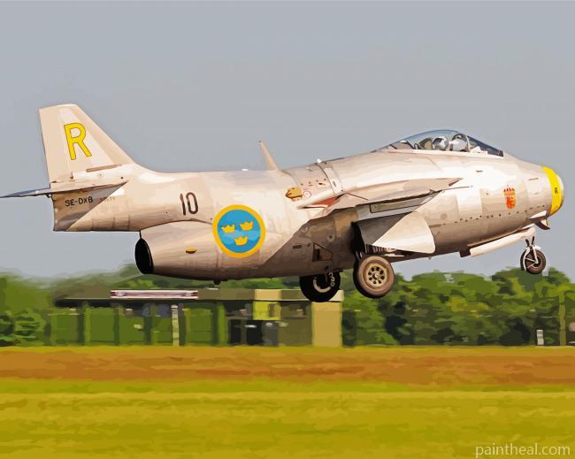 Saab J29 Tunnan Painting By Numbers Kits
