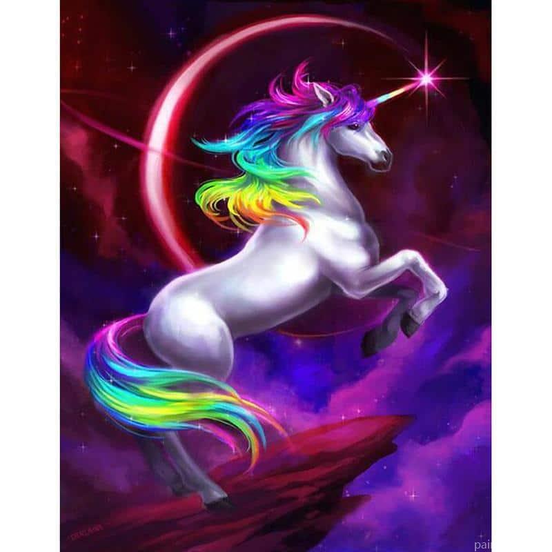 Rainbow Unicorn Horse Animals Painting By Numbers Kits