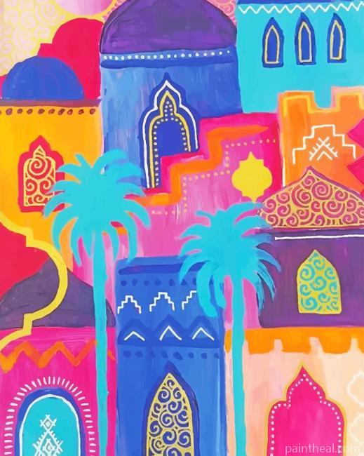 Colorful Morocco Painting By Numbers Kits