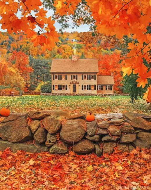 Autumn Farm New England Painting By Numbers Kits