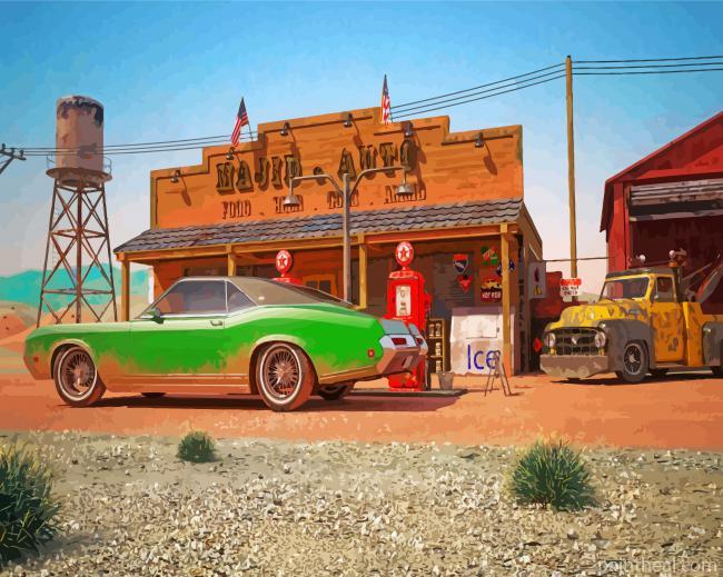 Old Gas Station Painting By Numbers Kits