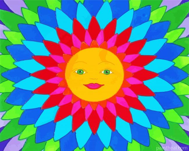 Indie Rainbow Sun Painting By Numbers Kits