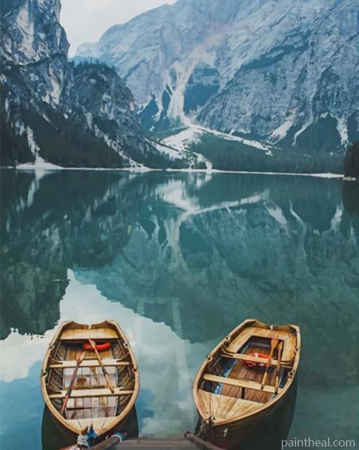 Beautiful boats in The River Painting By Numbers Kits